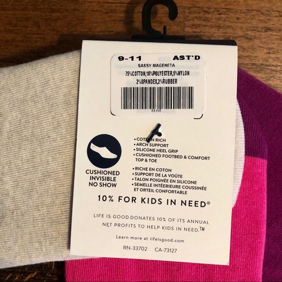 New! Life is Good Invisible No Show Socks - Picture 4 of 4